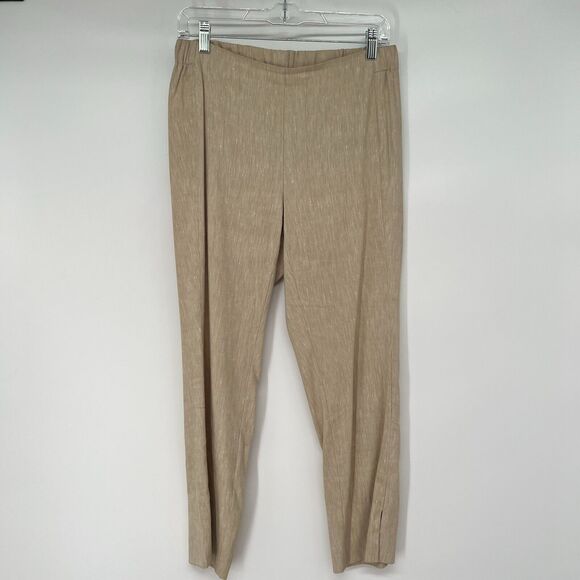J.Jill Linen Stretch Pants Women's Size XS Beige Tan Pull On Vented Casual - Picture 1 of 7